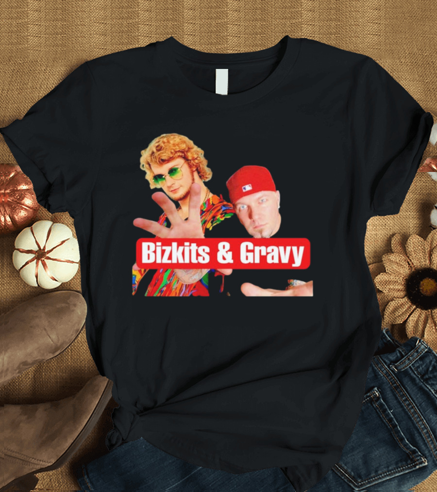 Bizkits and Gravy Funny Meme Parody with Colorful Characters T-Shirt