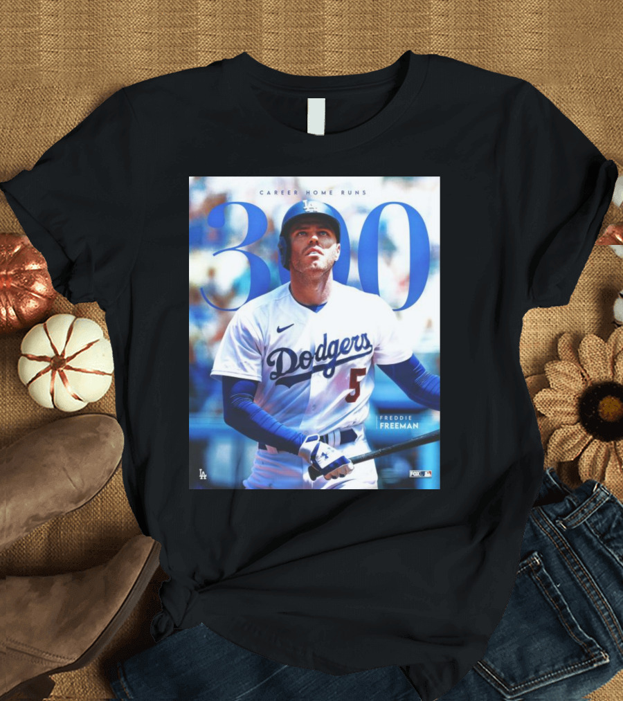 300 Career Home Runs Freddie Freeman Dodgers MLB Fox LA T-Shirt