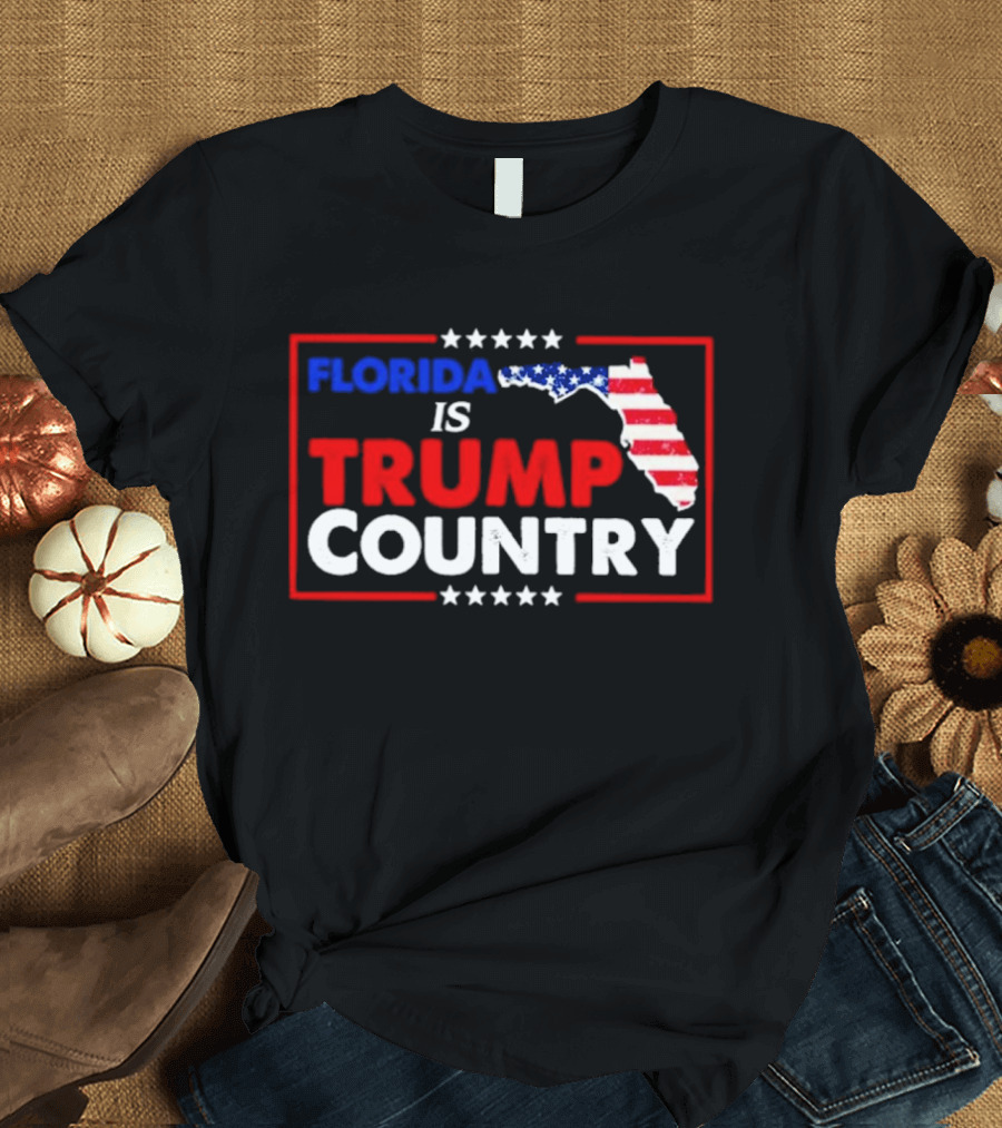 Florida Is Trump Country USA Flag Map Stars T-Shirt