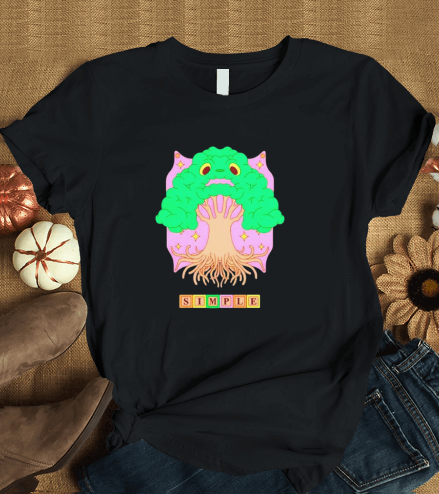 Simple Tree World Blocks Bright T-Shirt