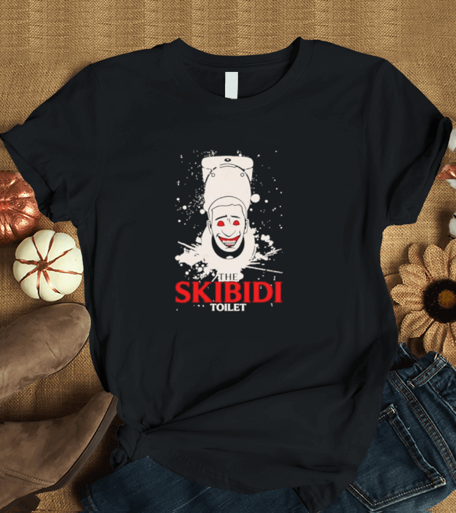 THE SKIBIDI TOILET CREEPY FACE SPLATTER T-Shirt