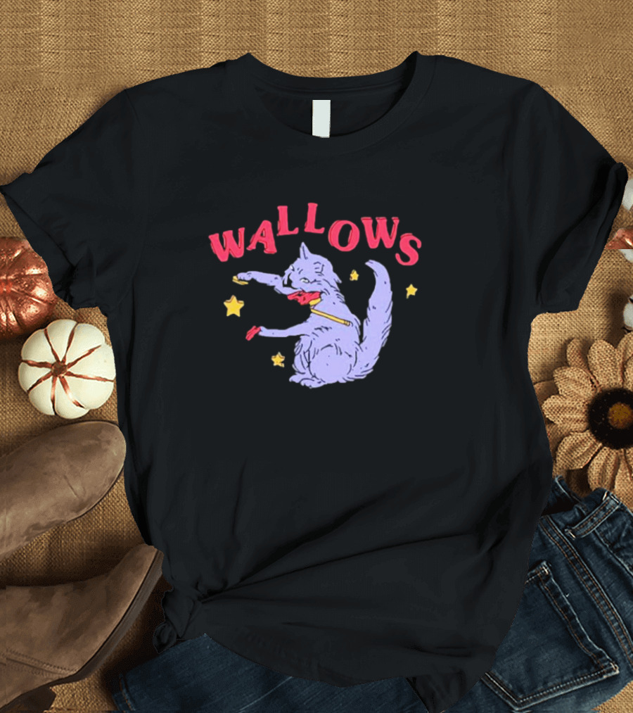 Wallows Cat Fiddle with Stars T-Shirt