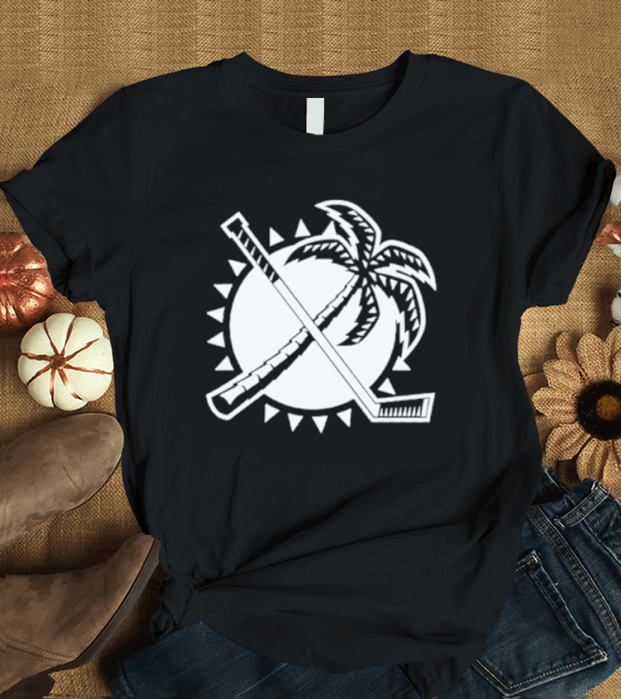 Florida Hockey Palm Tree Sunburst T-Shirt