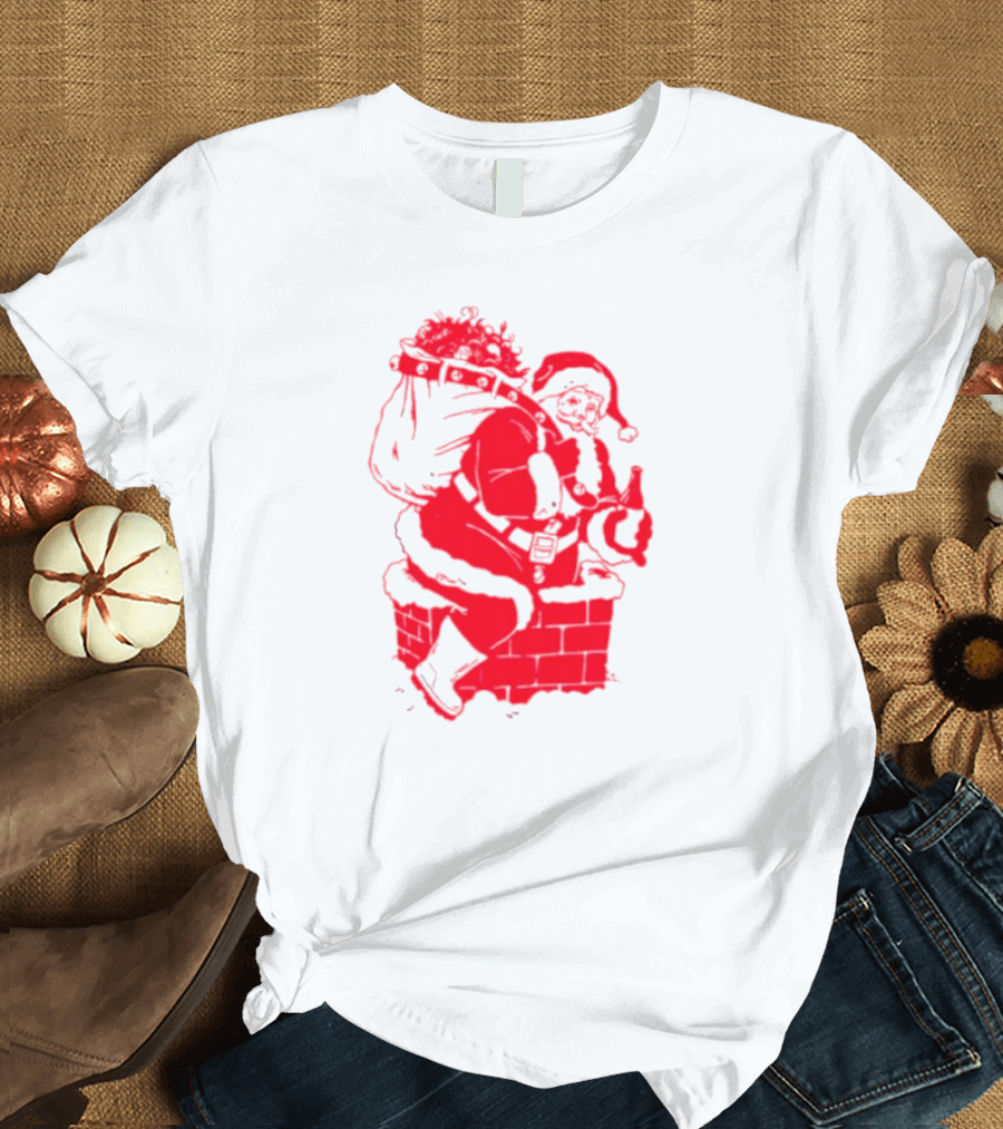 Santa Claus Chimney Beer Belly Red T-Shirt