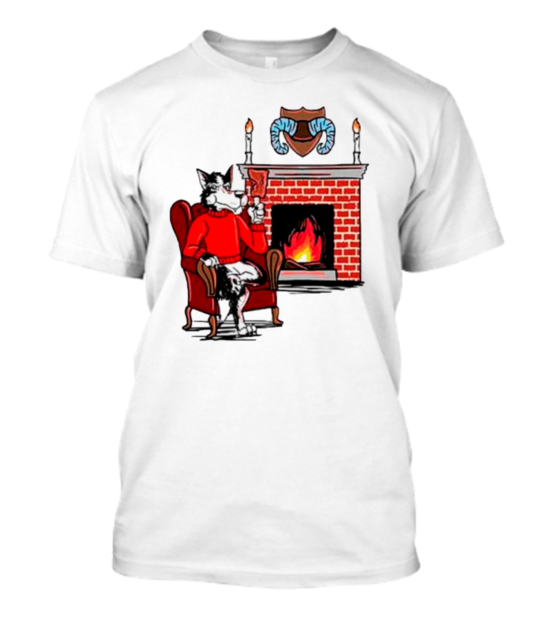 NC State Wolfpack Relaxing By Fireplace Victory Scene T-Shirt