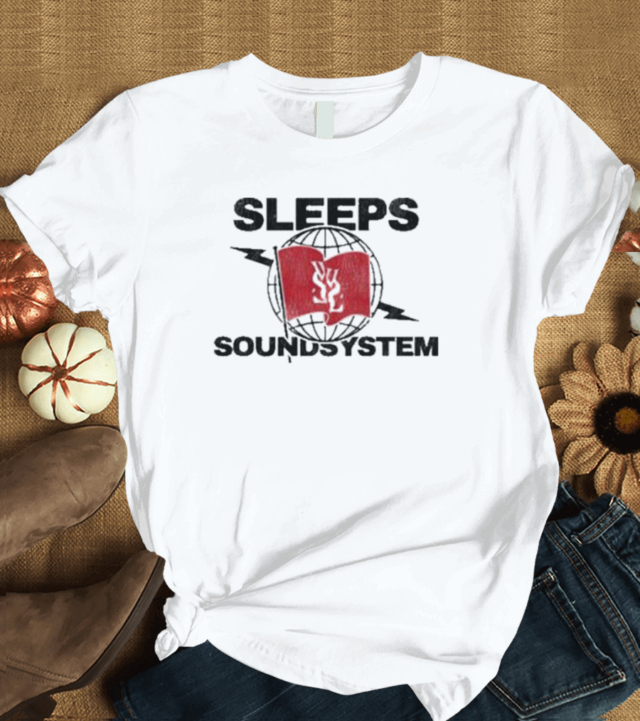 Sleeps Soundsystem Global Red Flag Emblem T-Shirt