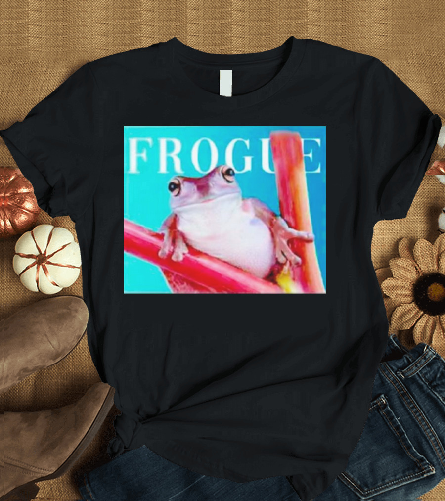 Frogue Magazine Frog Meme with Frog on Branch T-Shirt