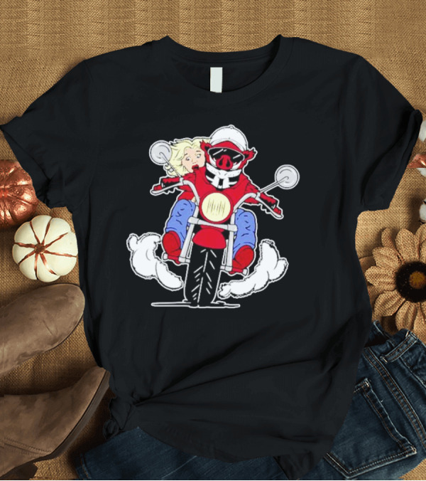 T-Shirt: Arkansas Razorbacks Pig Riding Motorcycle with Passenger T-Shirt Arkansas Razorbacks Pig Riding Motorcycle with Passenger T-Shirt