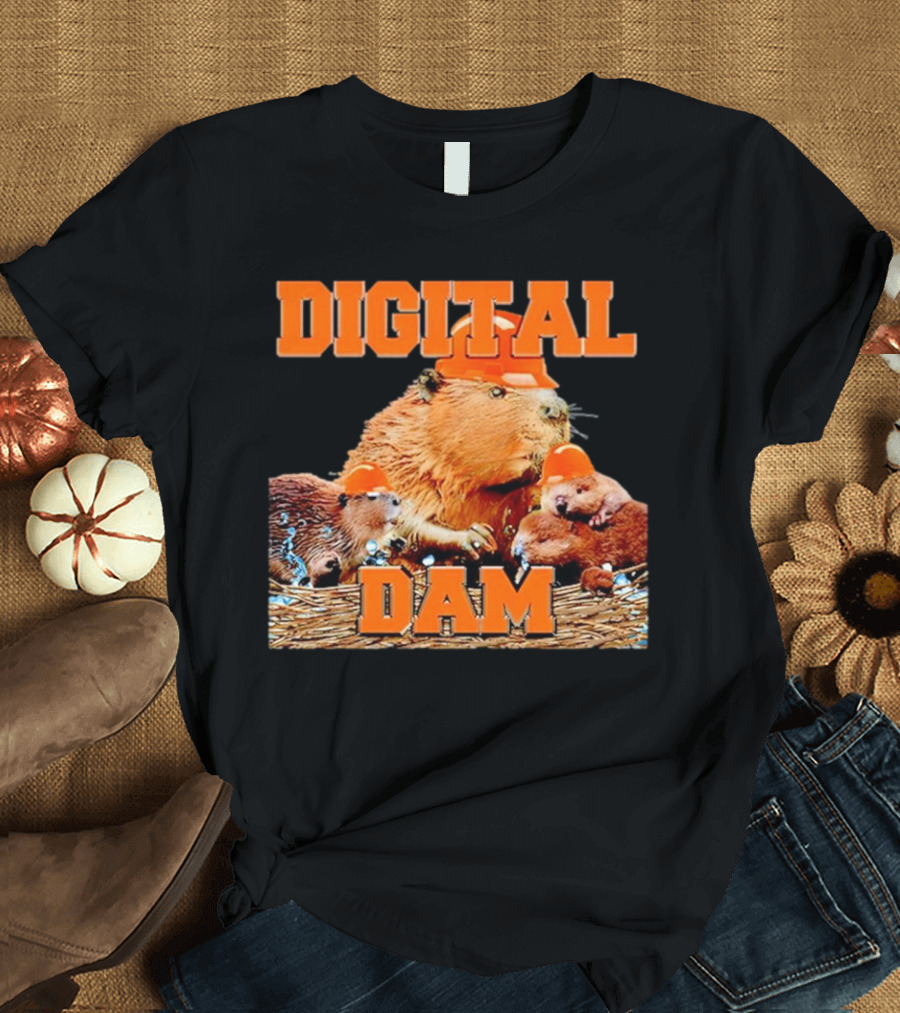 DIGITAL DAM BEAVER WITH HARD HATS T-Shirt