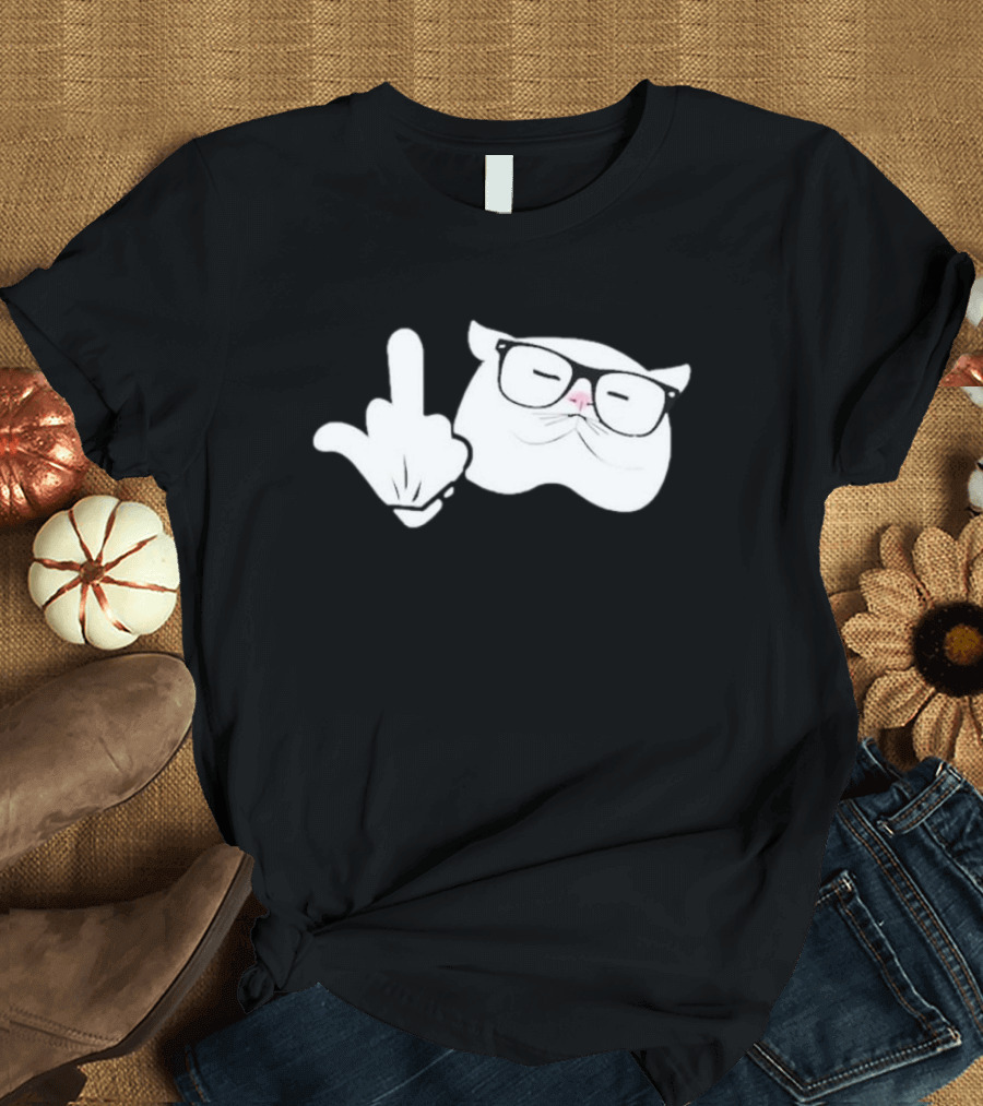 Steve Habetler Catturd Birdturd Glasses Cat Gesture T-Shirt