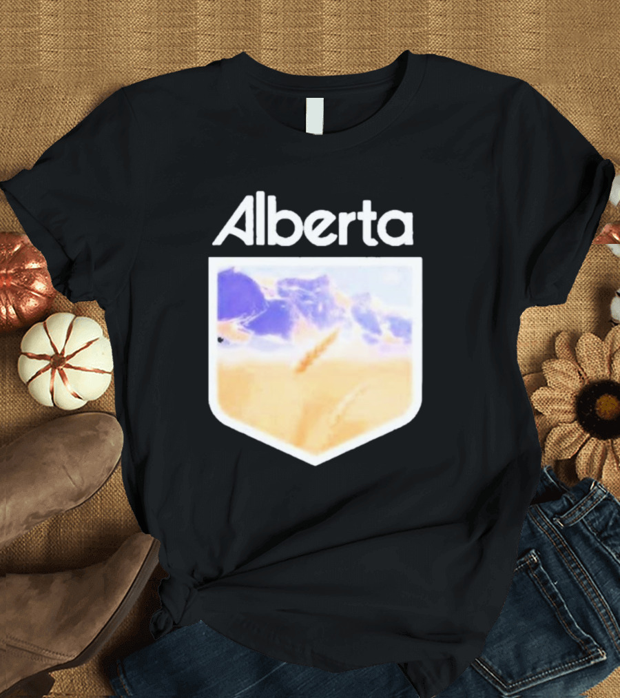 Alberta Mountain Scenic Shield Vitamin Deer Alberta Life T-Shirt