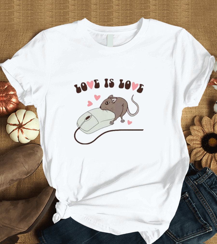 Love is Love Heart Mouse Computer Mouse T-Shirt