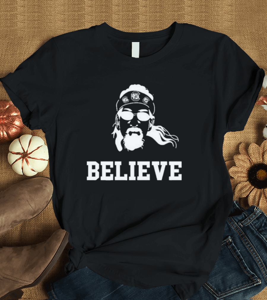 Gamecock Jesus Believe Sunglasses Headband T-Shirt