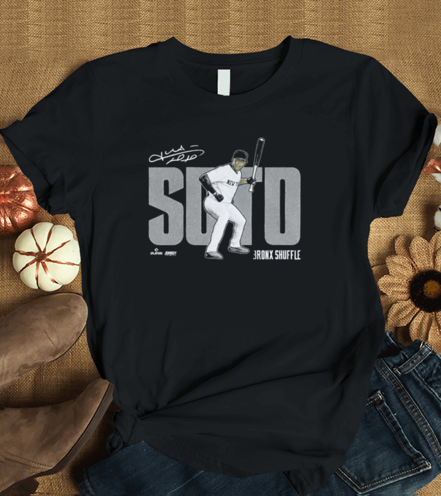 Soto Bronx Shuffle New York Yankees Player Signature T-Shirt