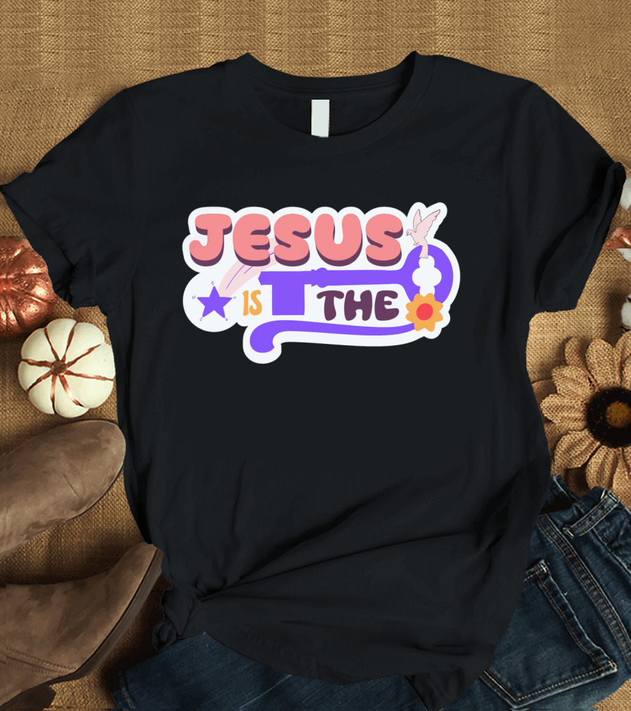 Jesus Is the Key with Dove and Star Elements T-Shirt