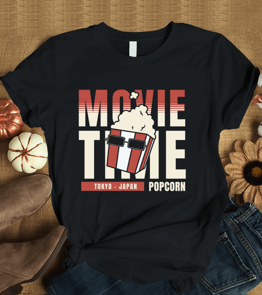 Movie Time Tokyo Japan Popcorn T-Shirt