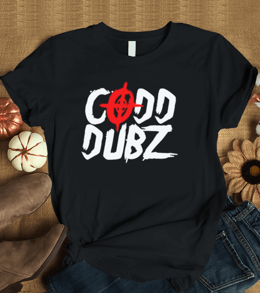 CODD DUBZ Target Dubz Red Target Symbol Bold White Letters T-Shirt