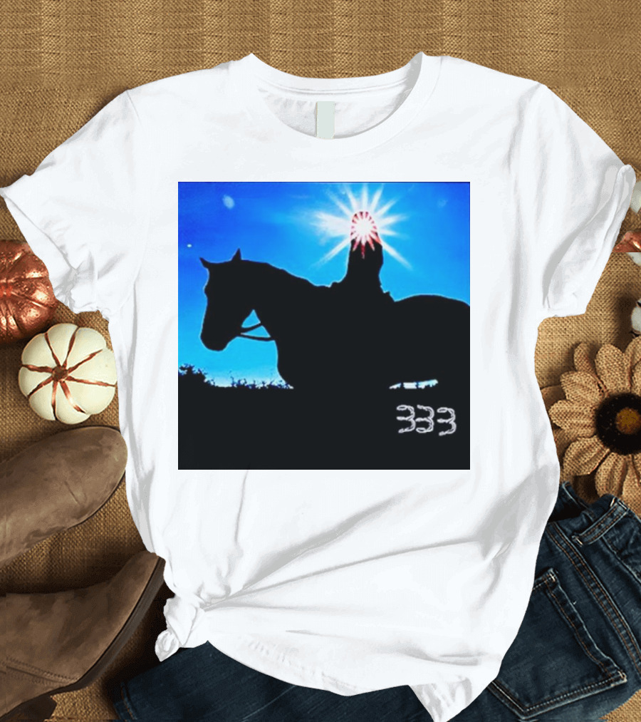 Becky G Ride Horse Silhouette 333 Sunburst Sky T-Shirt