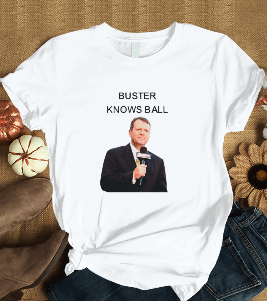 Buster Knows Ball ESPN Microphone T-Shirt