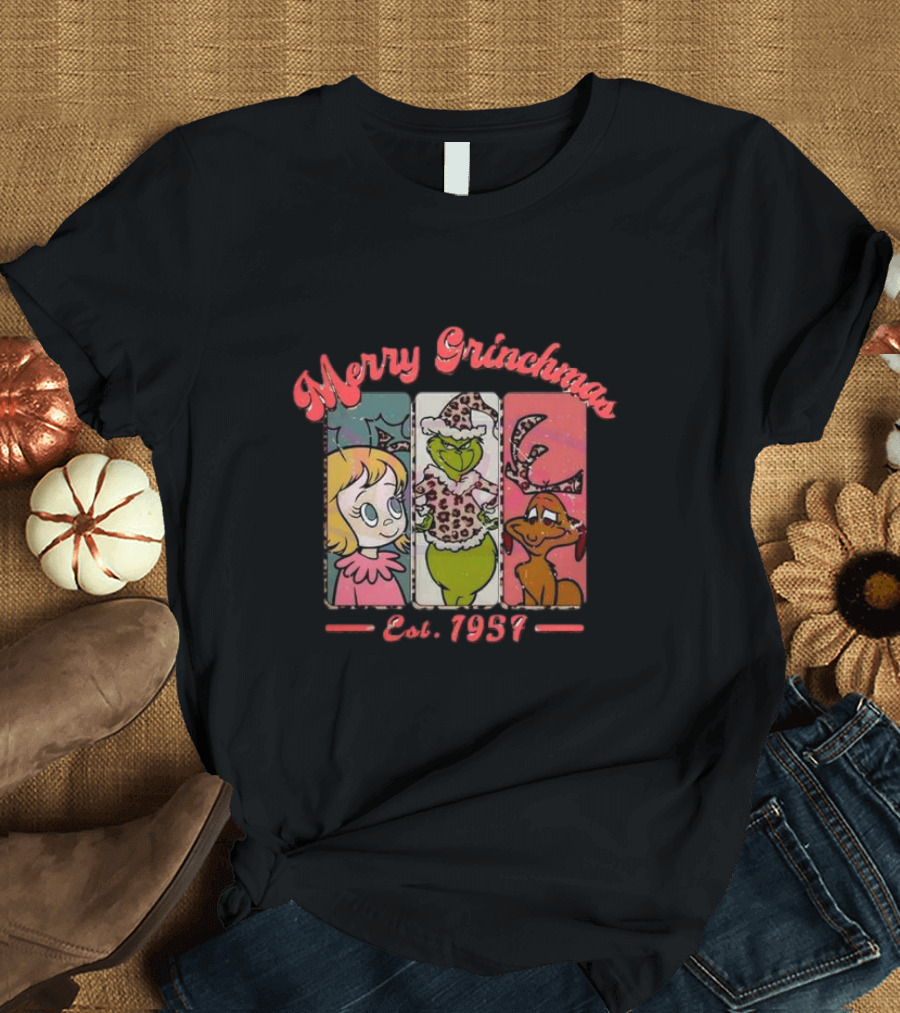 Merry Grinchmas Est 1957 Vintage Holiday Characters Classic T-Shirt