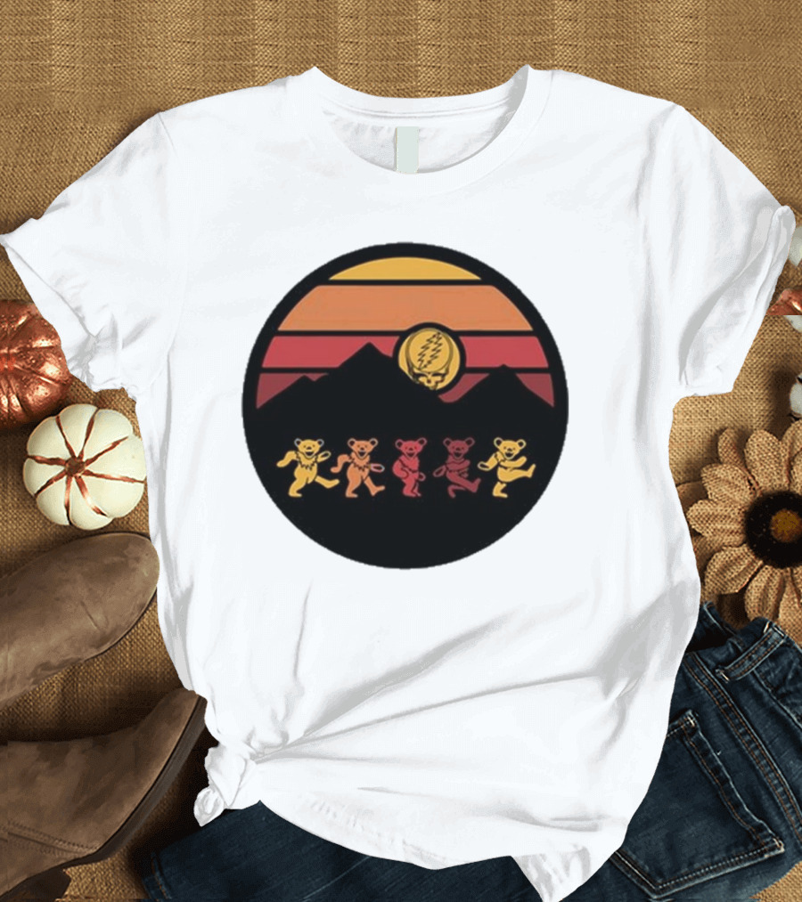 Grateful Dead Dancing Bears Sunset Alan Forbes T-Shirt