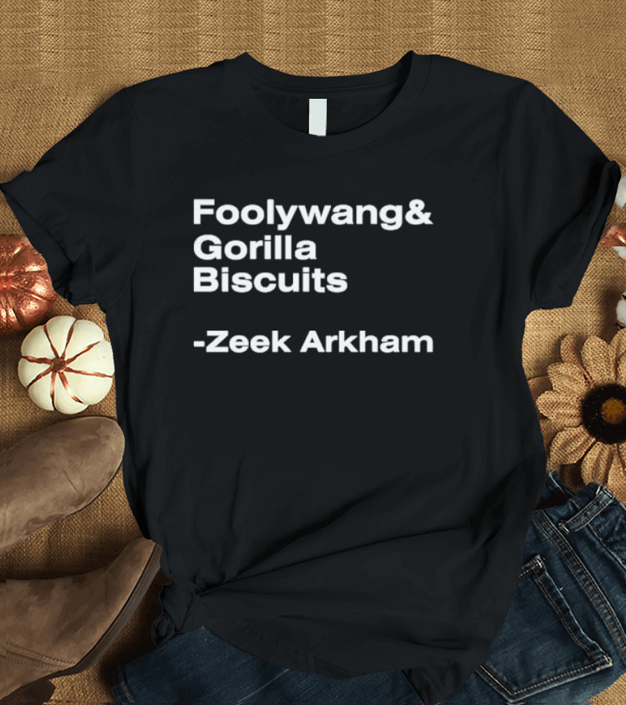 Foolywang Gorilla Biscuits Zeek Arkham Text T-Shirt