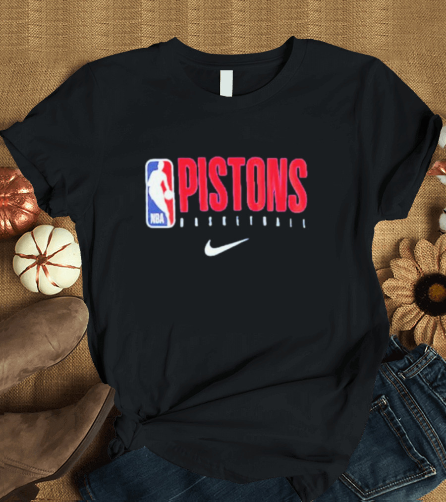 Pistons Basketball NBA Logo Joe Johnson Detroit Pistons T-Shirt