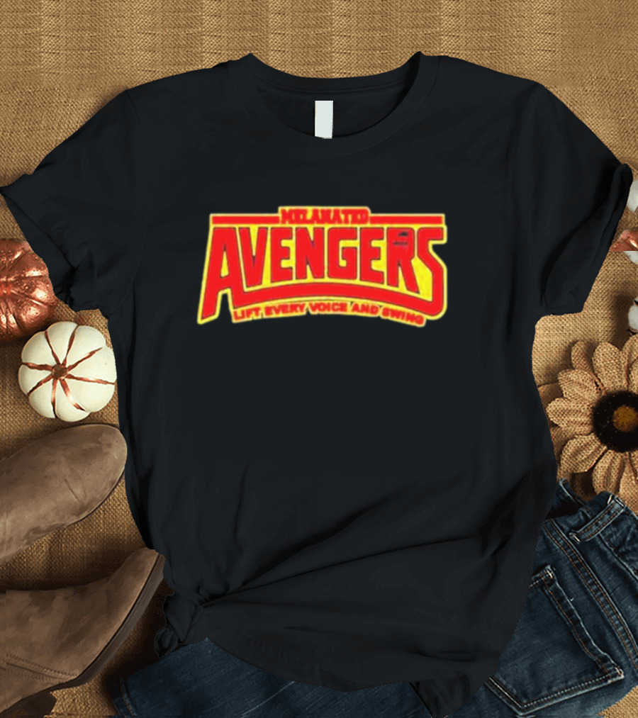 Melanated Avengers Lift Every Voice And Swing Bold Red Yellow Iconic T-Shirt