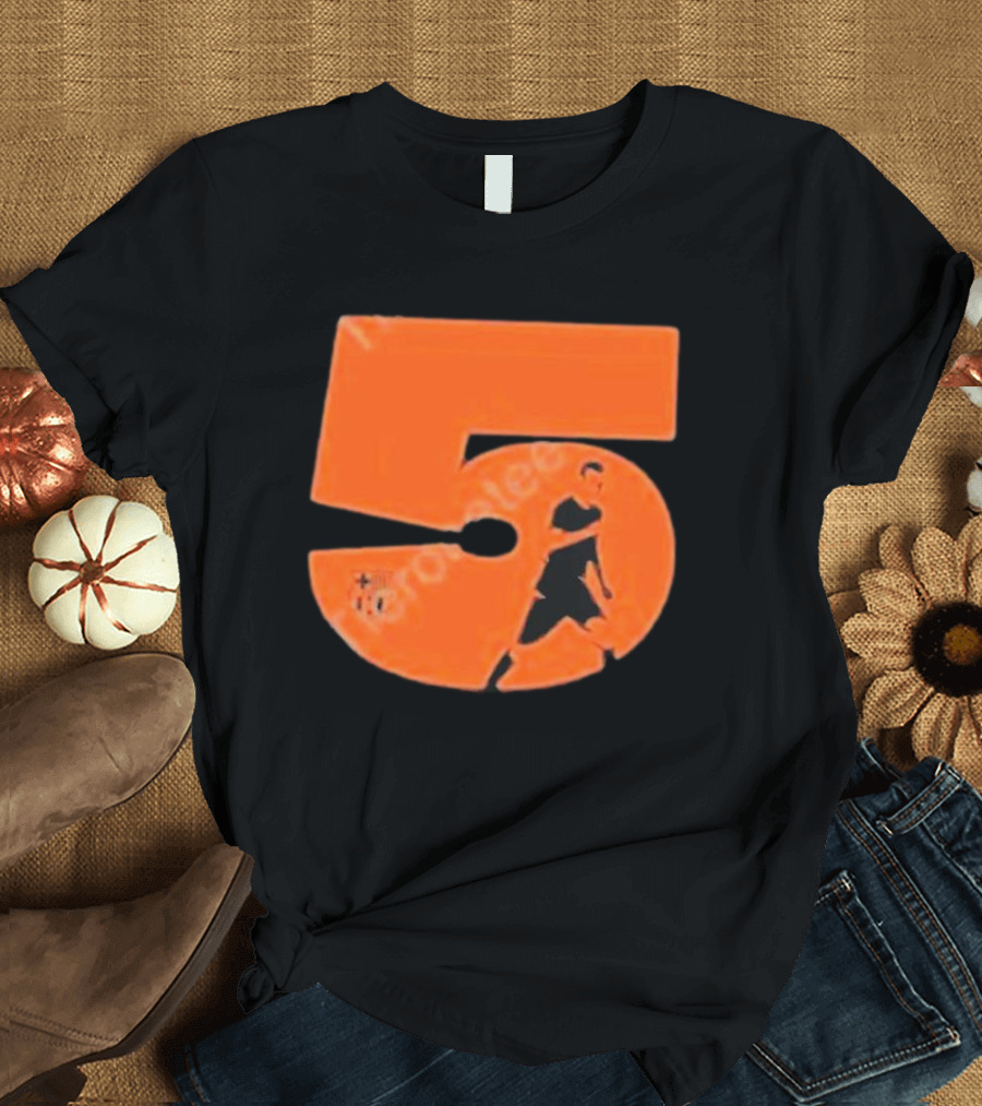 Sergio Number 5 Orange Soccer Player T-Shirt