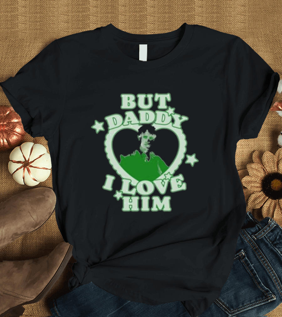 But Daddy I Love Him Draco Malfoy Heart Stars Green Text T-Shirt