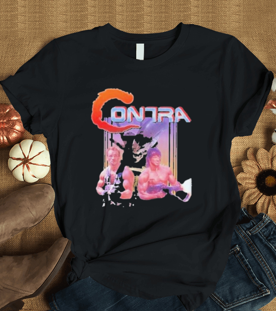 Contra Game Rambo The Terminator Fan Retro Gaming Iconic Duo T-Shirt