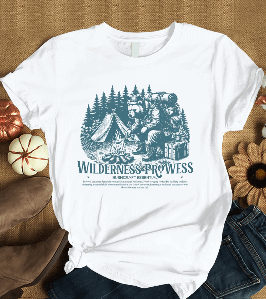 Wilderness Prowess Bushcraft Essential Survival in Nature Canvas T-Shirt