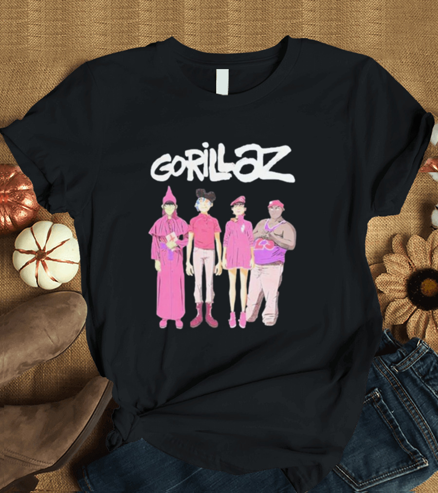 Gorillaz Cracker Island Characters Pink Outfits T-Shirt