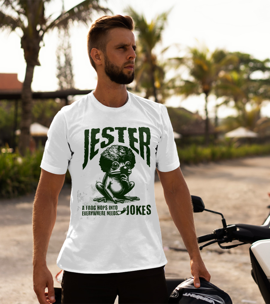 Jester Frog Hops Into Everywhere Needs Jokes T-Shirt