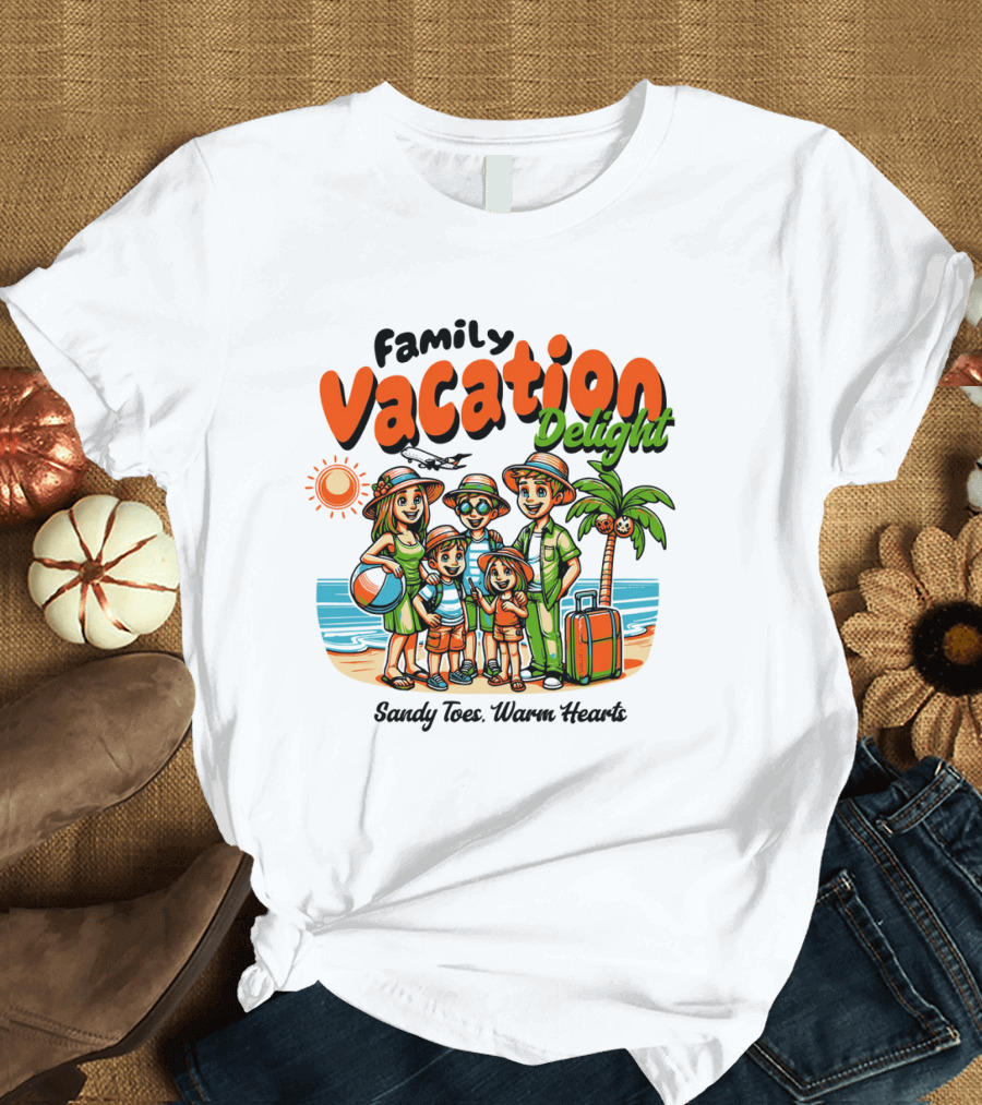 Family Vacation Delight Sandy Toes Warm Hearts T-Shirt
