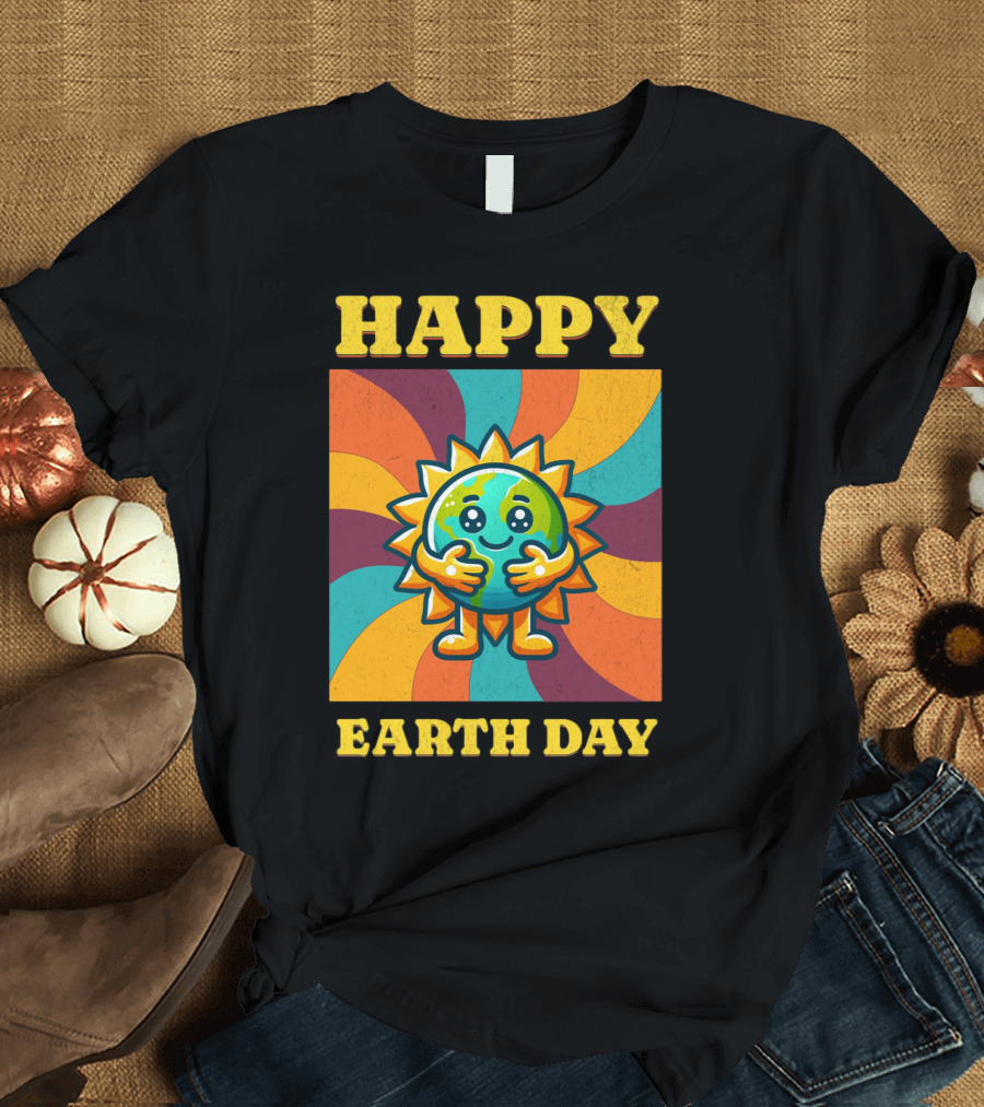 Happy Earth Day Sunshine Spiral T-Shirt