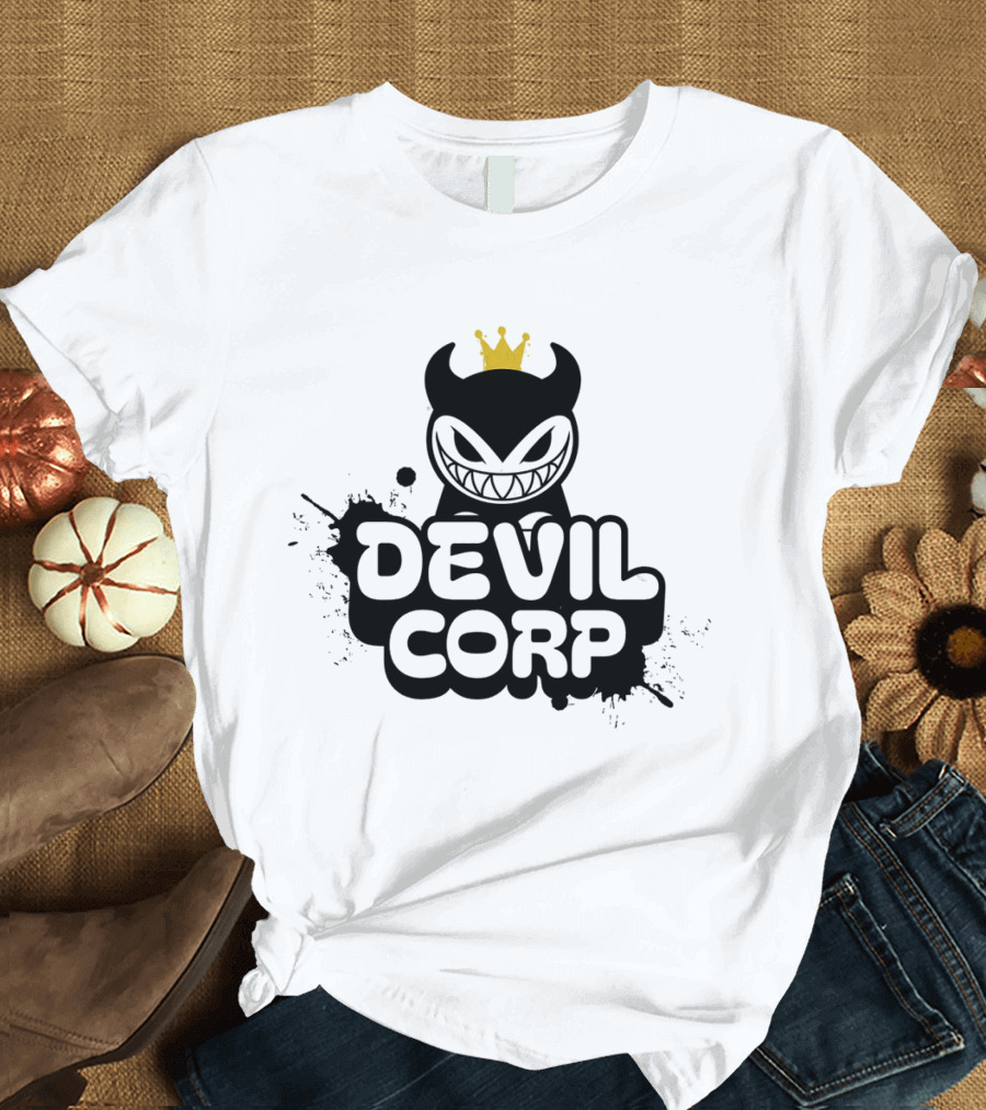 Devil Corp Mischievous Grinning Creature with Crown T-Shirt