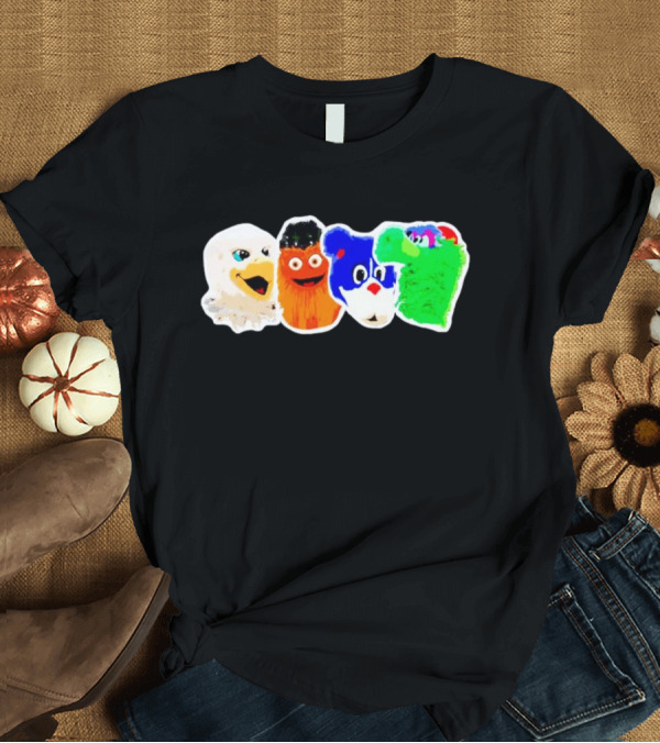 T-Shirt: Philadelphia Sports Mascots Characters Eagles Flyers Phillies Furry Faces T-Shirt Philadelphia Sports Mascots Characters Eagles Flyers Phillies Furry Faces T-Shirt