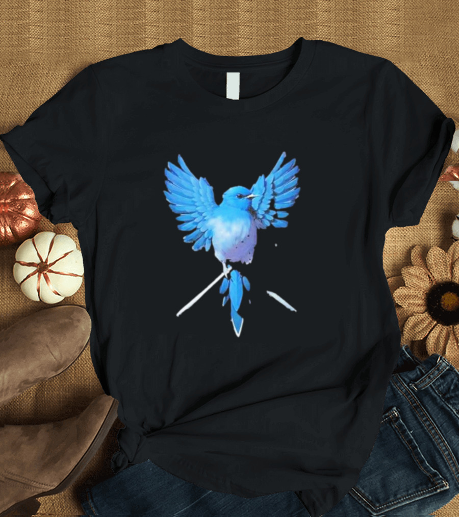 Blue Bird with Outstretched Wings T-Shirt