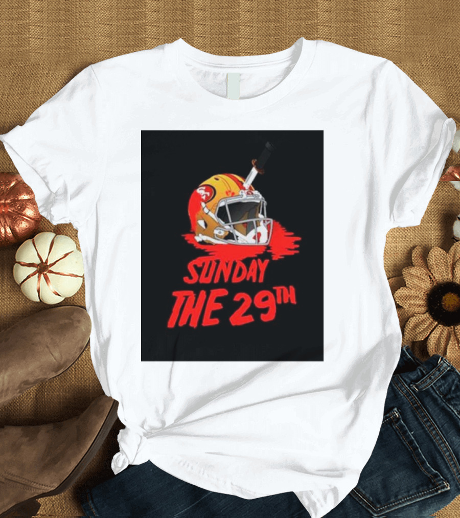 San Francisco 49ers Helmet Sunday the 29th Football Horror T-Shirt