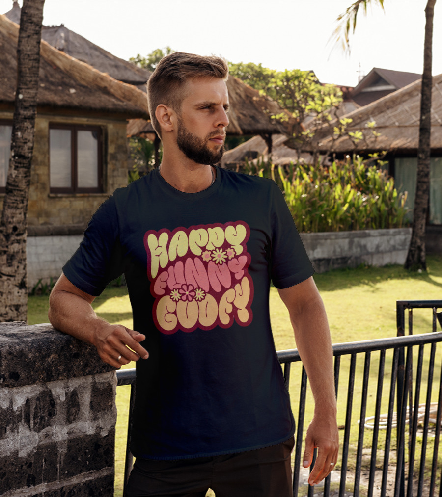 Happy Funny Goofy Retro Flower Power T-Shirt