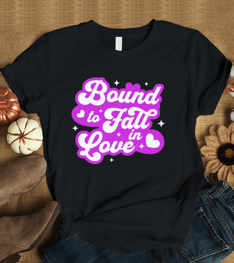 Bound to Fall in Love Purple Heart Stars T-Shirt