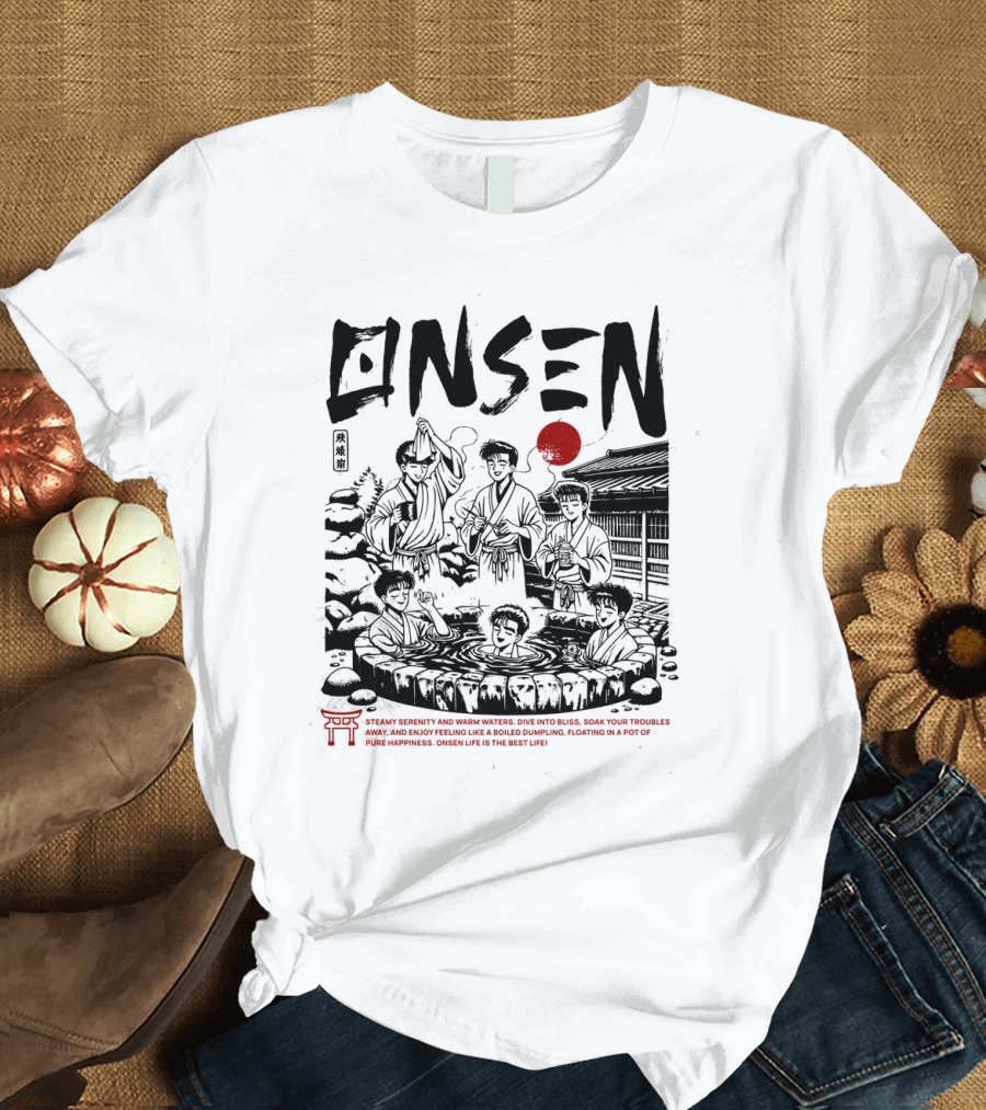 Onsen Hot Spring Soak Pure Happiness Anime T-Shirt