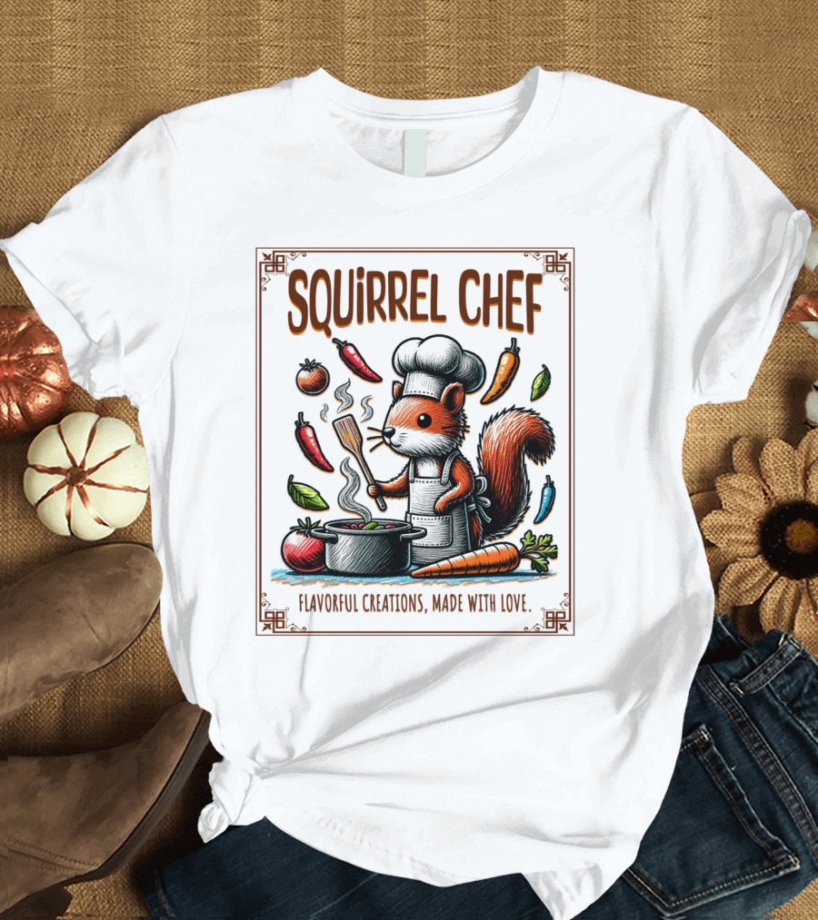 Squirrel Chef Flavorful Creations Made with Love T-Shirt