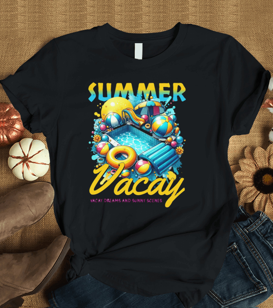 Summer Vacay Dreams and Sunny Scenes Pool Party T-Shirt