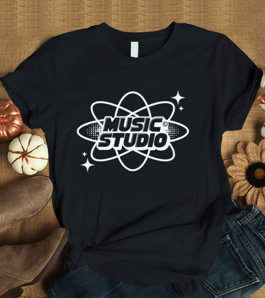 Music Studio Atomic Sound Waves and Stars T-Shirt