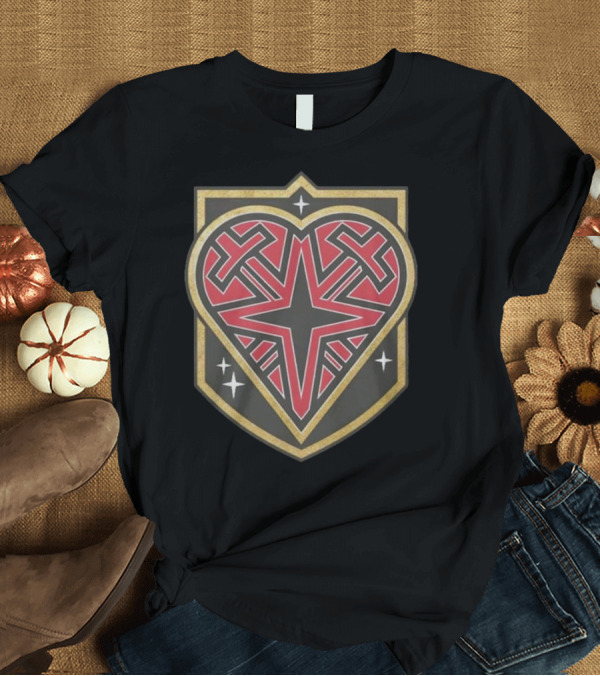 T-Shirt: Vegas Golden Knights Texas Heart Star T-Shirt Vegas Golden Knights Texas Heart Star T-Shirt