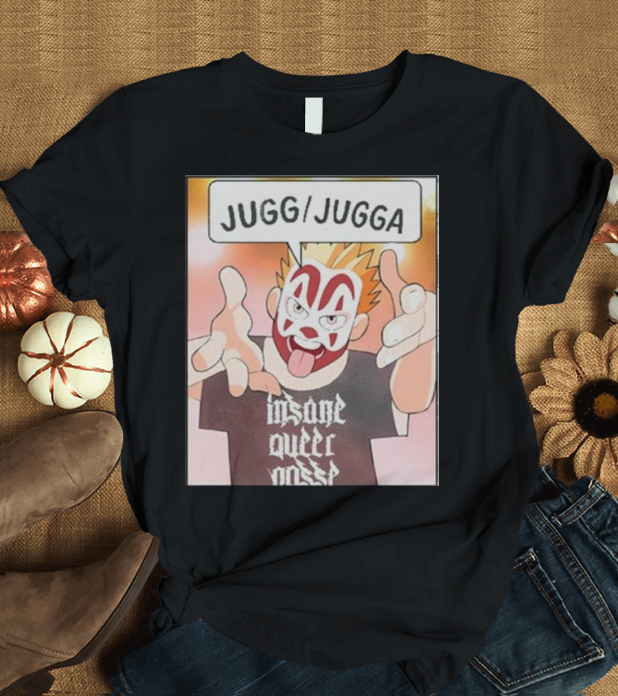 Jugg Jugga Insane Queer Posse Cartoon Character Clown Face T-Shirt