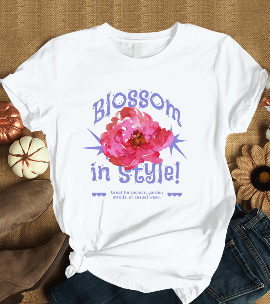 Blossom in Style Great for Picnics Garden Strolls or Casual Wear T-Shirt