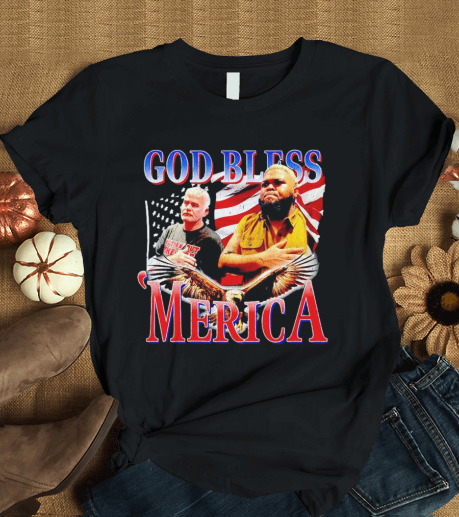 Druski God Bless ‘Merica American Flag and Eagle T-Shirt